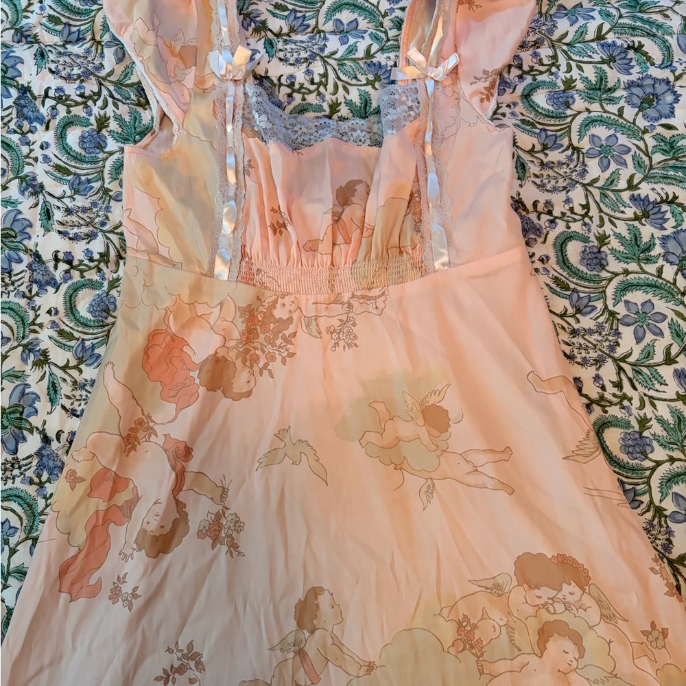Kimchi Blue Pink Floral Lace-Trim Top